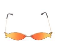 WESIEVYA Hawaiian Fish Shaped Sunglasses for Adults with Multiangled Design and Ocean Themed Style, Orange PC and Metal Frame, for Photo Booth and Pool Party Accessories