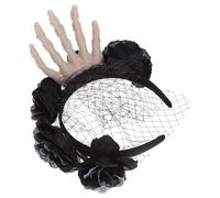 WESIEVYA Headband Comfortable Elastic Hair Band Halloween Lightweight Fabric for Women Skeleton Hand and Rose Design for Costume Parties and Cosplay