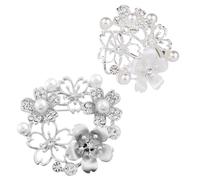 WESIEVYA Hollowed-Out Cherry Blossom Pearl Brooch Silver Tone Floral Collar Pin Women’S Brooch Accessories for Shirts and Jackets