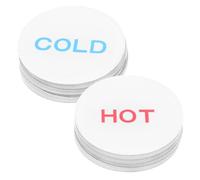 WESIEVYA Hot and Cold Water Stickers Self-adhesive round Shape Labels Acrylic 10pcs with Labeling and Low Maintenance, Modern Sleek Tap Indicator Signs for Hotel Use for Bathroom Faucets