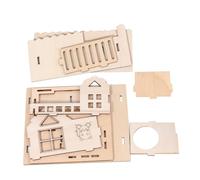 WESIEVYA House with Wide Entrance Double Layer Wooden Hamster Villa