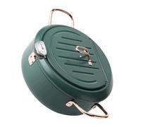 WESIEVYA Japanese Style Small Non-Stick Frying Pan Carbon Steel Deep Fryer Pot Green Mini Size Practical Kitchen Cookware for Home Cooking