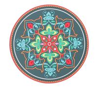 WESIEVYA Large Exotic Deep Sound Bowl Mat Cushion Printed Floral Pattern Rounded Religious Themed Sound Bowl Pad for Buddhist Rituals and Crystal Singing