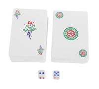 WESIEVYA Large Print Mahjong Cards for Home Travel Plastic Majiang Cards with Official Rules Compact Handheld Poker for the Go Fun