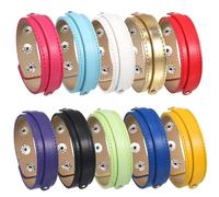 WESIEVYA Leather Wristbands Adjustable Length Comfortable to Wear with Double-layered Design 10 Pcs and Snap Fastener Stylish Bracelets for Friendship and Daily Use
