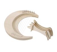 WESIEVYA Lyre Harp Wooden Moon-shaped Harp Instrument for Beginners with Tuning Wrench Strings and Rounded Edges Small Portable for Finger Playing and Music Learning
