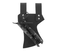WESIEVYA Medieval Sword Belt with Adjustable Pu Leather Sword Frog Holder Vintage Black Costume Accessory for Larp and Stage Performances