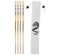 WESIEVYA Metal Dragon Pattern Chopsticks Kitchen Tableware with Cloth Bag, Smooth Surface and Comfortable Feel, for Gifting and Celebrating The Lunar New Year
