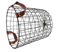 WESIEVYA Metal Wire Basket Firewood Holder for Fireplace Large Round Wicker Basket Rustic Log Storage