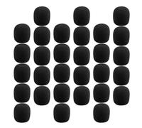 WESIEVYA Microphone Windscreen Foam Covers with Flexible Design and Easy Installation 30pcs Black Sponge Material for Headset Microphone for Live Recordings and Karaoke Sessions