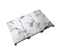 WESIEVYA Mini Folding Screen Divider Traditional Chinese Desktop Art Screen 3-panel 12x8x1inch Pvc Foam Board Acrylic Tabletop Mirror Reflects Light Everyday Home Styling