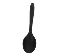 WESIEVYA Mini Silicone Cooking Spoon Small Nonstick Mixing Spoon Silicone Handle Heat-Resistant Kitchen Utensil for Home Cooking and Serving Black