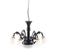 WESIEVYA Miniature Chandelier Pendant Light for Dollhouse Tiny House Ceiling Lamp 3-Inch Decorative LED Lighting for Micro Landscapes and Model Rooms