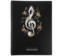 WESIEVYA Music Folder Binder Easy to Replace and Hold A4 Large Capacity with 30 Pages Black Pp Material for Marching Band Sheet Music Organizing and Display