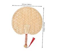 WESIEVYA Natural Wheat Straw Hand Woven Cooling Fan Lightweight Rustic Chinese Style Decorative Summer Fan for Parties Beach Use with Delicate Lace Edge and Weaving