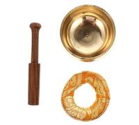 WESIEVYA Nepalese Handmade Copper Meditation Singing Bowl Set 8cm with Black Wooden Striker and Cushion for Yoga Mindfulness and Buddhist Sound Therapy Random Color