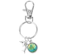 WESIEVYA Ocean Animal Keychain Set with Dolphin and Sea Turtle Charms, Colorful Beach-themed Bag Hanging Keyring Accessories for Women and Men, Cute Ocean World Backpack Decor