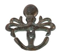 WESIEVYA Octopus Metal Wall Hooks for Hanging Cast Iron Wall Mounted Hooks with Multipurpose Functionality Nautical Coastal Rustic Style Suitable for Bathroom and Balcony