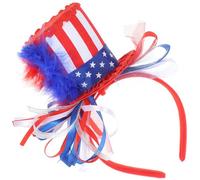 WESIEVYA Patriotic Boppers Headband for Independence Day with Comfortable Design and Red Cloth Material, for 4th of July Party Headwear and Parade Accessories