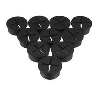 WESIEVYA Plastic Cable Grommets 10Pcs Black 25Mm Round Flexible Wire Hole Covers for Furniture and Commercial Wiring Organization