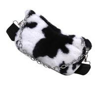 WESIEVYA Plush Armpit Bag Winter Shoulder Bag Fashionable Elegant Plush Material with Zipper Closure for Women Daily Use Shopping All-match Style