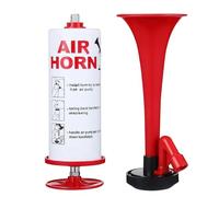 WESIEVYA Portable Air Horn Loud Noise Maker Multi-function Hand-held Horn for Sports Events Red High-strength Metal and Plastic Safety Signal for Motorcycles and Transportation Vehicles