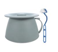 WESIEVYA Portable Commode Bucket with Lid and Cleaning Brush, 1.5l Thickened Plastic Toilet for Elderly, Potty Training Urinal Pot in Light Green for Home and Travel