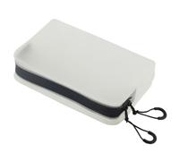 WESIEVYA Portable Eva Toiletry Bag with Dual Zipper, White Travel Makeup Organizer with Large Capacity and Stylish Practical Design for Women Travelling