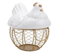 WESIEVYA Portable Iron Art Storage Basket Large Capacity Metal Basket with Chick Lid with Ceramic Base, Convenient for Storing Small Items and Snacks for Kitchen and Living Room