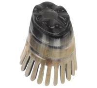 WESIEVYA Portable Natural Ox Horn Comb Scalp Massage Tool with Meridian-Focused Structure for Hair Detangling and Wellbeing Improvement, Ergonomic Design for Entire Family Use, Black Colour