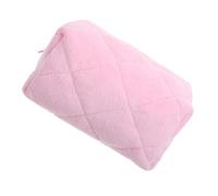 WESIEVYA Portable Plush Makeup Bag Stylish Macaron Colors Travel Cosmetic Organizer for Women Soft Zipper Toiletry Pouch for Skincare Essentials Go Use