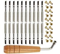 WESIEVYA Professional Lyre Harp String Pegs and Tuning Nails Set with Wrench 20 Lyre Harp String Pins and for and Maintenance