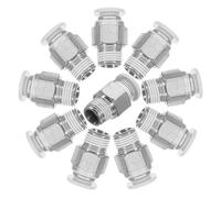 WESIEVYA Push in Air Fittings 1/8' Npt Thread 10pcs Nickel Plated Brass and Abs Material with 6mm Outer Diameter, Adaptable Design Preventing Leaks for 3D Printer for Air Pipelines