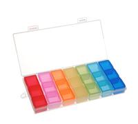 WESIEVYA Rainbow Pill Case Colorful Portable Tablet Container Compact Medicine Organizer for Daily Vitamins and Supplements Storage