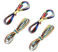 WESIEVYA Rainbow Shoelaces Cotton Thread for Sneakers and Boots 4 Pairs Easy to Use and Firm, Stylish and Unique Design, for Sport Shoes and Casual Wear