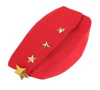 WESIEVYA Red Canvas Russian Military Cap with Super Soft Texture, Sailor Boat Cap for Costume Parties and Christmas, Performance Costume Accessory and Party Hat