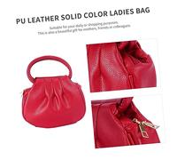 WESIEVYA Red Women Mini Bag Pu Solid Handbag Coin Purse Women Clutch Wallet for Daily Use