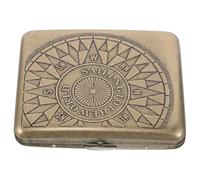 WESIEVYA Retro Metal Cigarette Case for Men and Women with Sturdy Build and Easy Access Vintage Golden Metal Cigarette Box Holder Portable for Travel and Casual Use