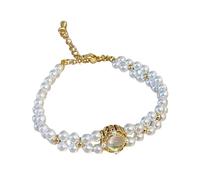 WESIEVYA Retro Palace Style Pearl Beaded Bracelet for Women Wear Resistant Jewelry Chic Accessory Outfit present for Ladies