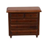 WESIEVYA Scale Vintage Mini Dollhouse Storage Cabinet with Drawers Sideboard for Dollhouse Bedroom and Living Furniture Accessories Retro Finish Miniature Chest Drawers for Doll House Decor