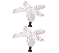 WESIEVYA Sea Star Knobs Practical and Sturdy 2pcs Iron Drawer Pulls White Retro Mediterranean Style Handles for Drawers and Furniture Nautical Home Decoration