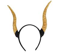 WESIEVYA Sheep Horn Headband Antelope Horn Costume Headwear Gold Halloween Hair Accessories Party Decoration Props for Adults