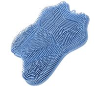WESIEVYA Shower Foot Scrubber Mat with Strong Suction Silicone Back Washer Pad Multi Function Design for Exfoliating and Massaging Feet in Bathroom
