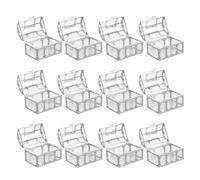 WESIEVYA Silver Treasure Chest Boxes Decorative and Multifunctional Storage Boxes 12pcs for Wedding Favour Packaging for Trinkets and Chocolates
