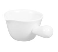 WESIEVYA Small Ceramic Dipping Bowl with Handle 78ml White Versatile Condiment Pot for Vinegar and Sugar Suitable for Home and Restaurant Use