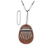 WESIEVYA Solid Wood 8-Tone Mini Kalimba Thumb Piano Lanyard Portable Musical Instrument Comfortable Touch Hanging Drop Toy for Children and Adult Beginners