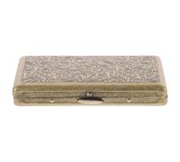 WESIEVYA Stainless Box Retro Lightweight Cigarette Iron Case with Embossed Printing, Compression Resistant for Portable Use
