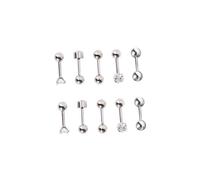 WESIEVYA Stainless Steel Earring Set 5 Pairs Round Ball Ear Studs Hypoallergenic Perfect for Helix Tragus Cartilage