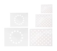 WESIEVYA Star Stencil Template Set White Pet Material 5pcs for Painting Crafts and Wood Signs for Creating Independence Day Artworks and Home Decor Projects