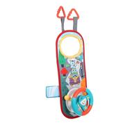 WESIEVYA Steering Wheel for Strollers Lightweight Multi-function Simulated Driving Wheel with Early Learning Features Rear Seat Attachment for Pretend Play and Cognitive Development